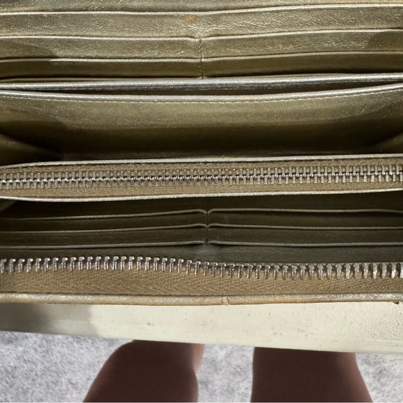 Prada Milano Quilted Metallic Gold Zip-Around Wallet - Picture 16 of 16